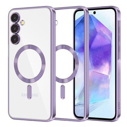 Θήκη MagSafe για Samsung Galaxy A55 5G A556, Techsuit, Luxury Crystal, Ανοιχτό Μωβ