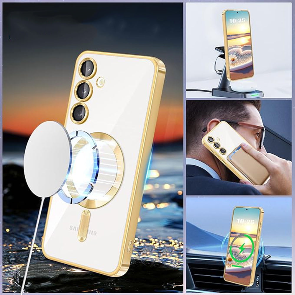 Θήκη MagSafe για Samsung Galaxy A55 5G A556, Techsuit, Luxury Crystal, Ανοιχτό Μωβ