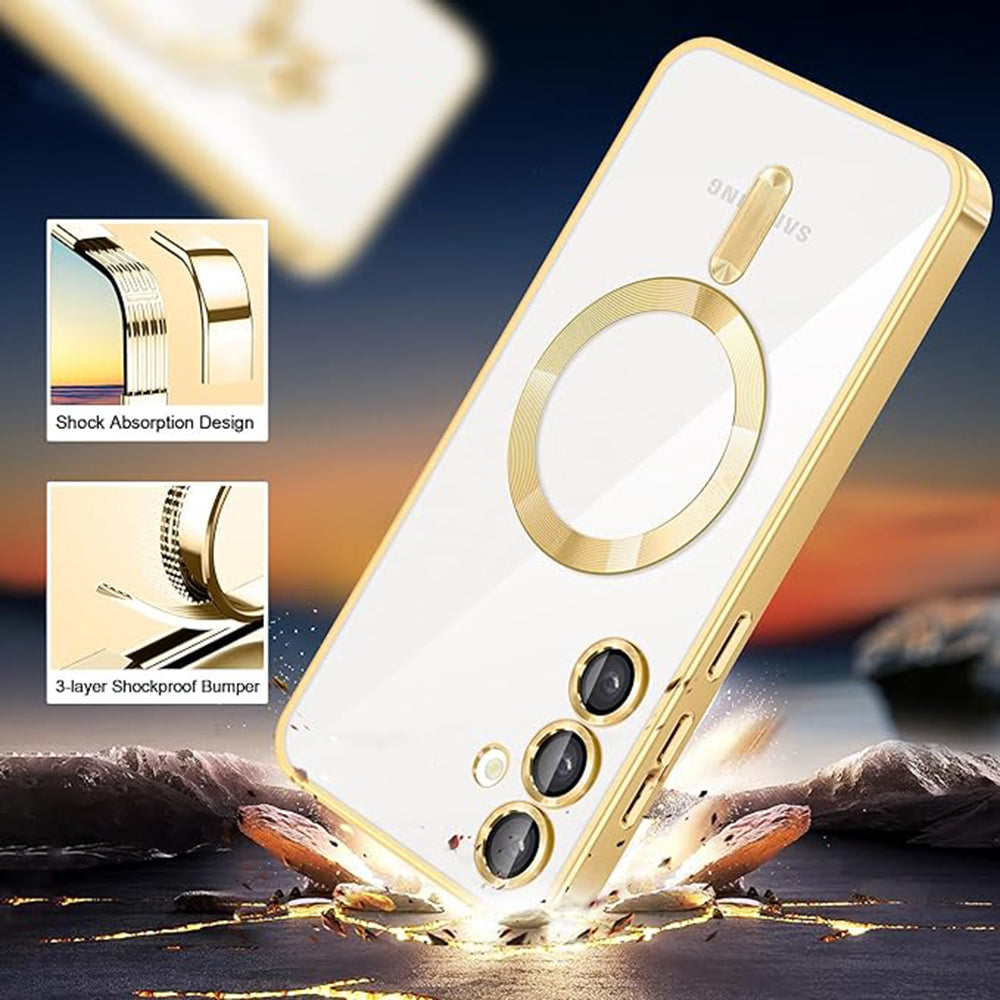 Θήκη MagSafe για Samsung Galaxy A55 5G A556, Techsuit, Luxury Crystal, Ανοιχτό Μωβ