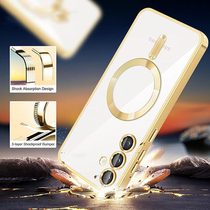 Θήκη MagSafe για Samsung Galaxy A55 5G A556, Techsuit, Luxury Crystal, Ανοιχτό Μωβ