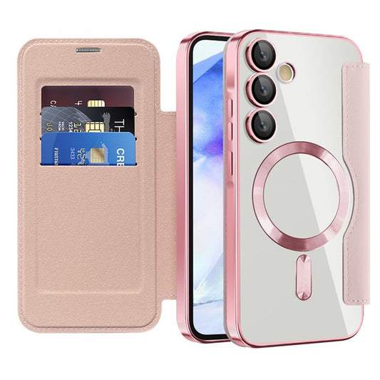 Θήκη MagSafe για Samsung Galaxy A55 5G A556, Techsuit, SmartMag Book, Ροζ
