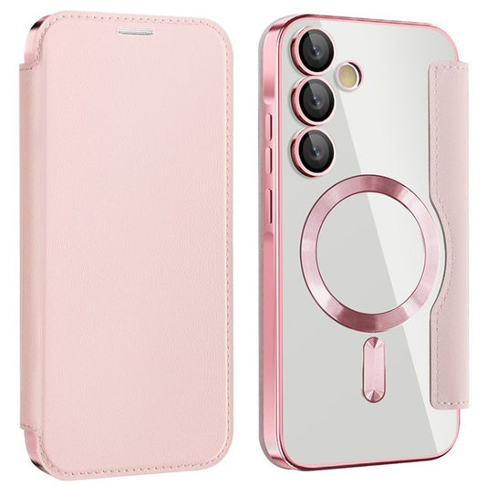 Θήκη MagSafe για Samsung Galaxy A55 5G A556, Techsuit, SmartMag Book, Ροζ