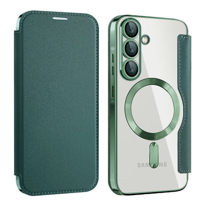 Θήκη MagSafe για Samsung Galaxy A56 A566, Techsuit, SmartMag Book, Πράσινο