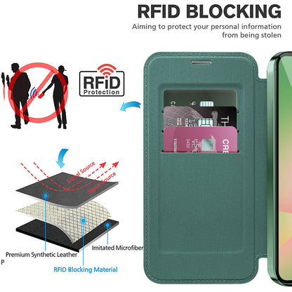 Θήκη MagSafe για Samsung Galaxy A56 A566, Techsuit, SmartMag Book, Πράσινο