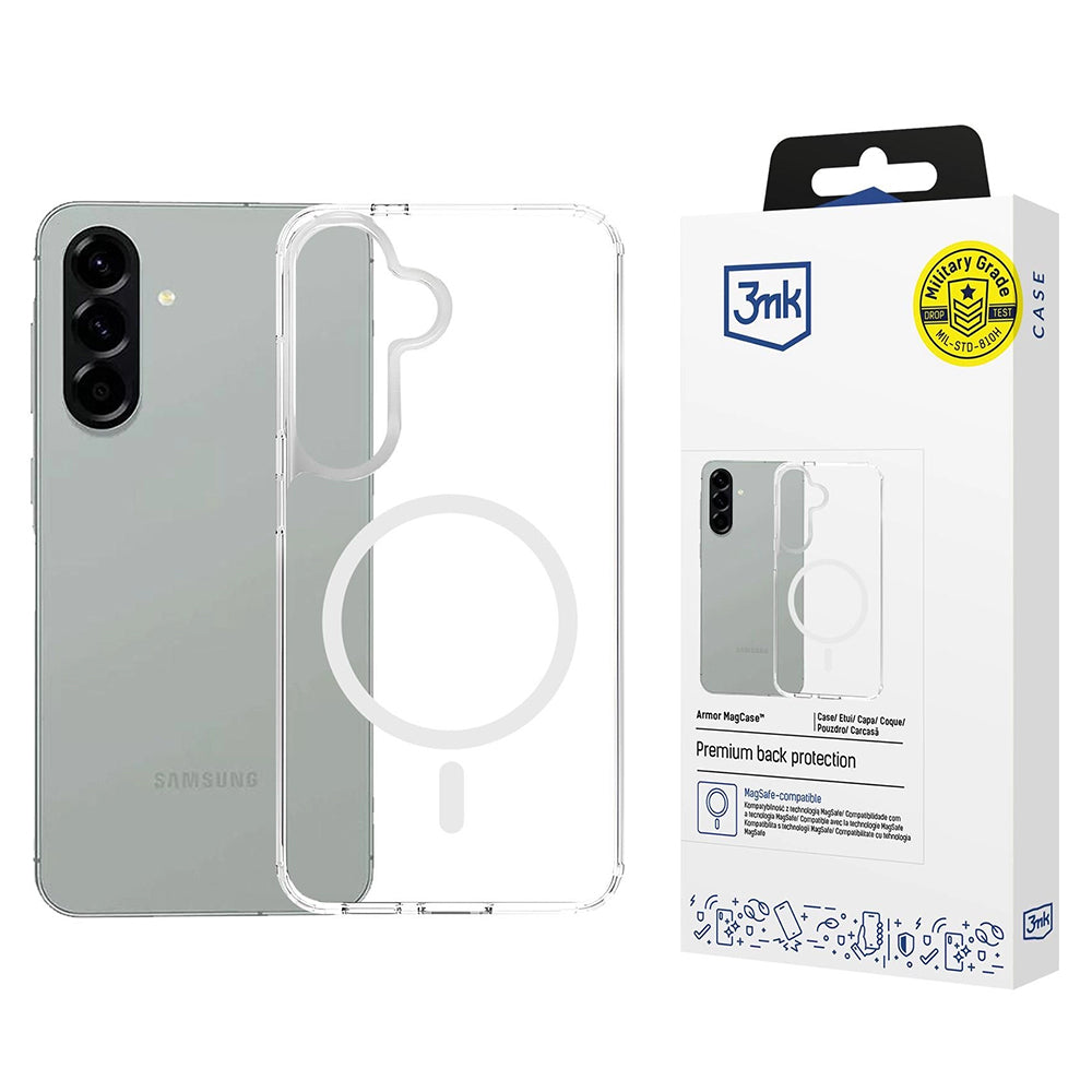 MagSafe Case for Samsung Galaxy A57 5G, 3MK, Armor MagCase, Transparent