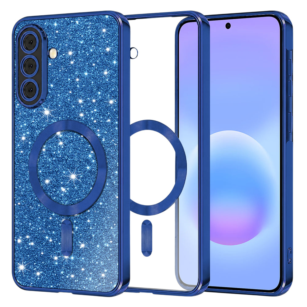 Θήκη MagSafe για Samsung Galaxy A57 5G, Techsuit, Luxury Glitter, Σκούρο Μπλε