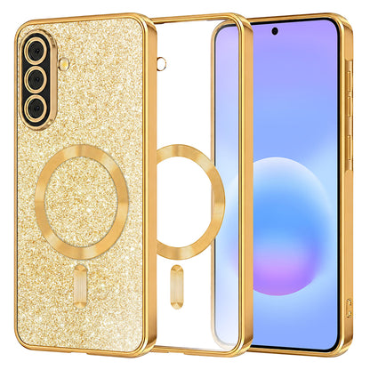 Θήκη MagSafe για Samsung Galaxy A57 5G, Techsuit, Luxury Glitter, Χρυσή