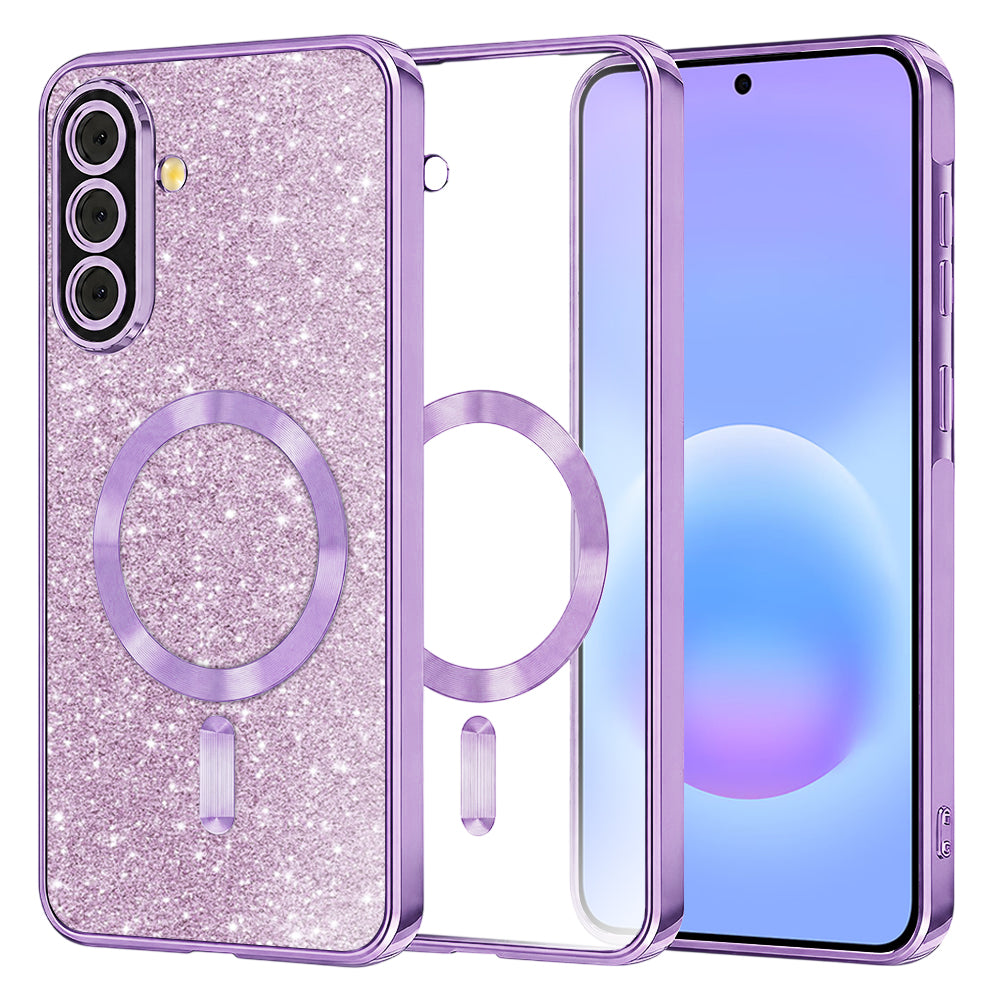 Θήκη MagSafe για Samsung Galaxy A57 5G, Techsuit, Luxury Glitter, Ανοιχτό Μωβ