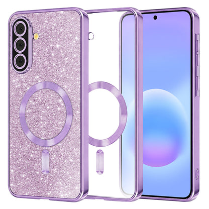 Θήκη MagSafe για Samsung Galaxy A57 5G, Techsuit, Luxury Glitter, Ανοιχτό Μωβ