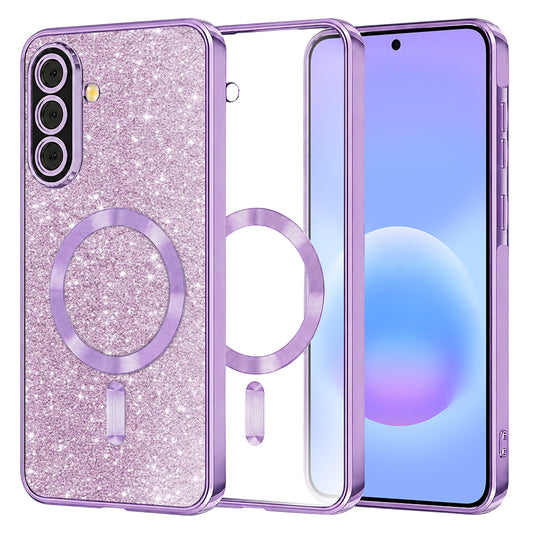 Θήκη MagSafe για Samsung Galaxy A57 5G, Techsuit, Luxury Glitter, Ανοιχτό Μωβ