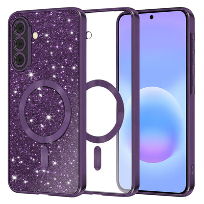 Θήκη MagSafe για Samsung Galaxy A57 5G, Techsuit, Luxury Glitter, Σκούρο Μωβ