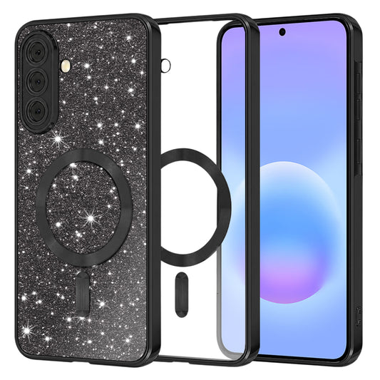 Θήκη MagSafe για Samsung Galaxy A57 5G, Techsuit, Luxury Glitter, Μαύρη