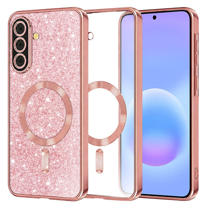 Θήκη MagSafe για Samsung Galaxy A57 5G, Techsuit, Luxury Glitter, Ροζ Χρυσό