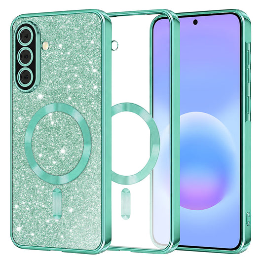 Θήκη MagSafe για Samsung Galaxy A57 5G, Techsuit, Luxury Glitter, Ανοιχτό Πράσινο