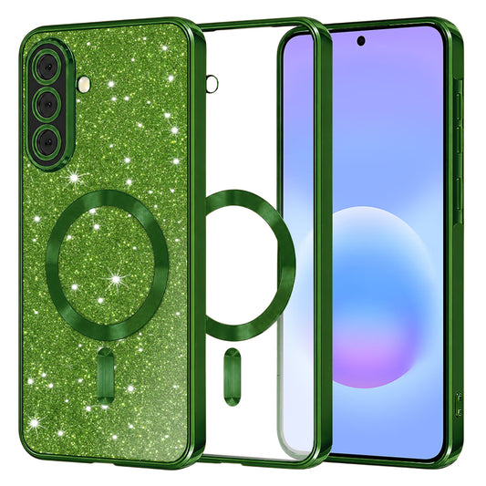 Θήκη MagSafe για Samsung Galaxy A57 5G, Techsuit, Luxury Glitter, Σκούρο Πράσινο