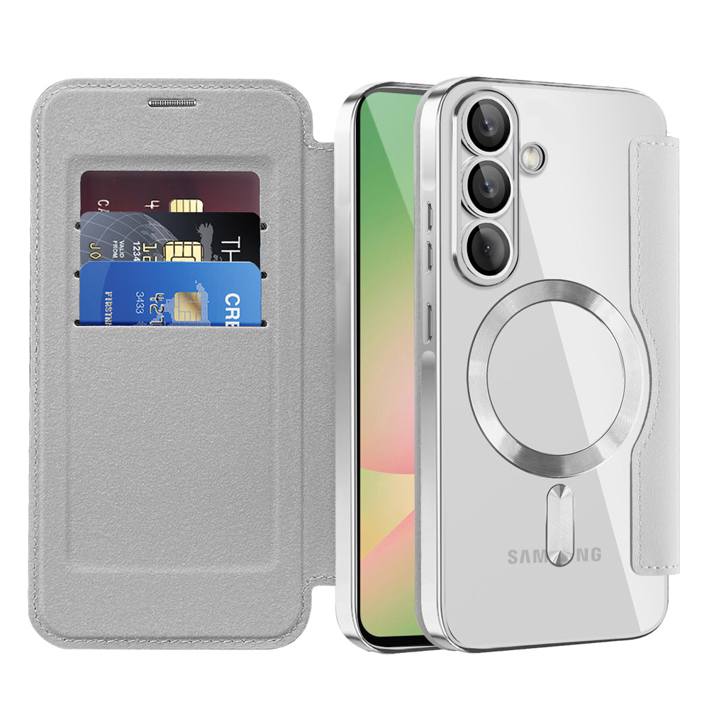 Θήκη MagSafe για Samsung Galaxy A57 5G, Techsuit, SmartMag Book, Γκρι