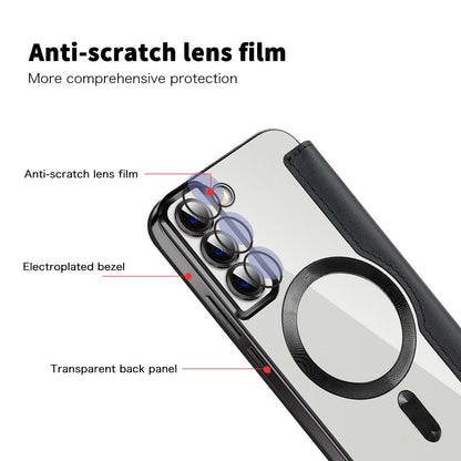 MagSafe Case for Samsung Galaxy S22 5G S901, Techsuit, SmartMag Book, Black