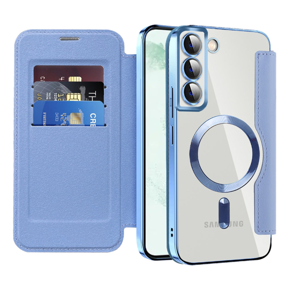 Θήκη MagSafe για Samsung Galaxy S22+ 5G S906, Techsuit, SmartMag Book, Μπλε
