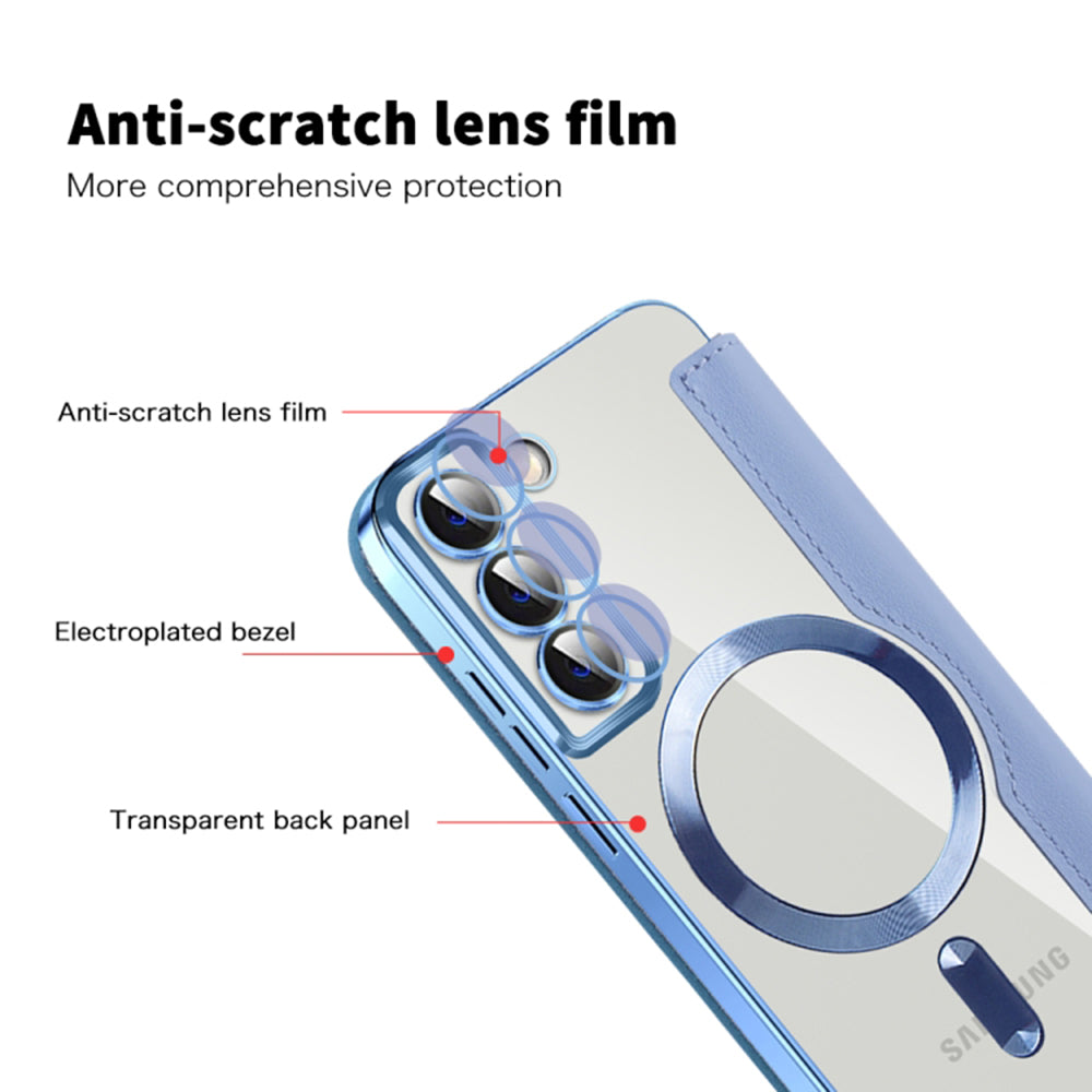Θήκη MagSafe για Samsung Galaxy S22+ 5G S906, Techsuit, SmartMag Book, Μπλε