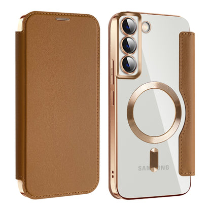 Θήκη MagSafe για Samsung Galaxy S22+ 5G S906, Techsuit, SmartMag Book, Καφέ