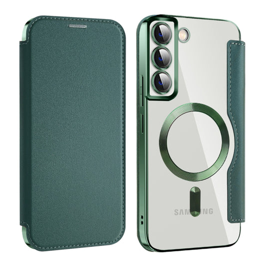 MagSafe Case for Samsung Galaxy S22+ 5G S906, Techsuit, SmartMag Book, Green
