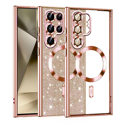Θήκη MagSafe για Samsung Galaxy S22 Ultra 5G S908, Techsuit, Luxury Glitter, Ροζ Χρυσό