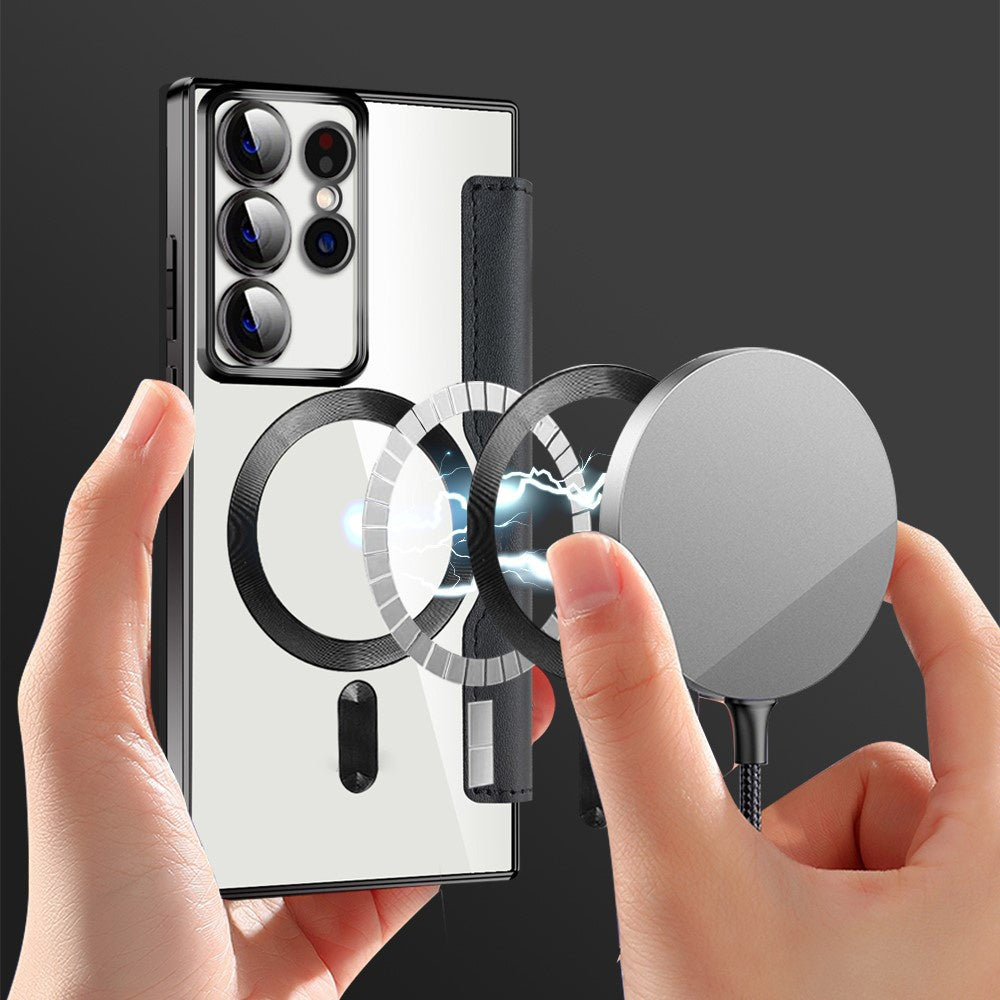 MagSafe Case for Samsung Galaxy S22 Ultra 5G S908, Techsuit, SmartMag Book, Black