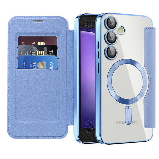 Θήκη MagSafe για Samsung Galaxy S23 FE S711, Techsuit, SmartMag Book, Μπλε