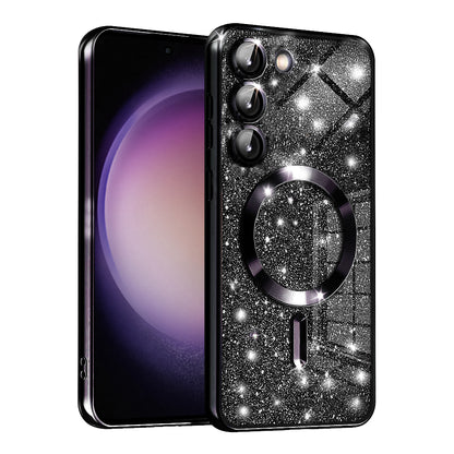 Θήκη MagSafe για Samsung Galaxy S23+ S916, Techsuit, Luxury Glitter, Μαύρη