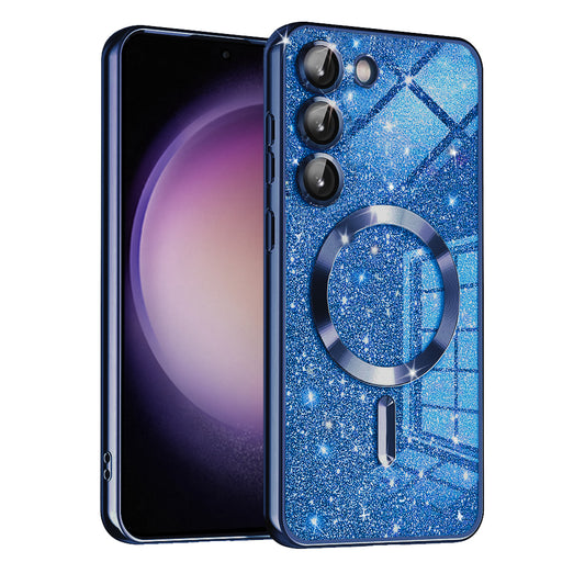 Θήκη MagSafe για Samsung Galaxy S23 S911, Techsuit, Luxury Glitter, Σκούρο Μπλε