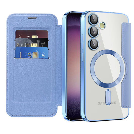 Θήκη MagSafe για Samsung Galaxy S23 S911, Techsuit, SmartMag Book, Μπλε