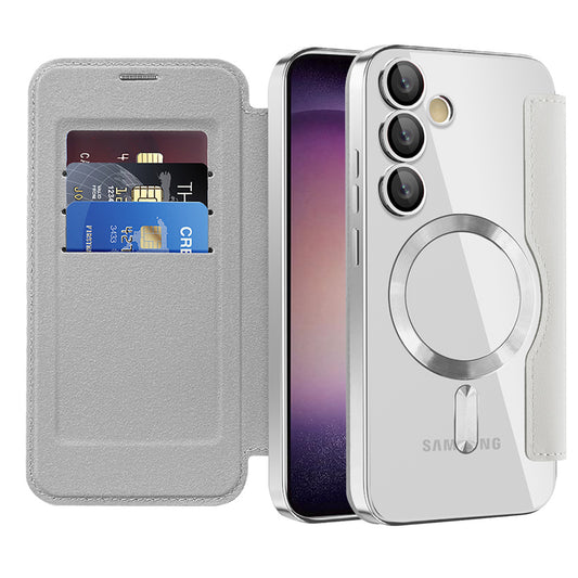 Θήκη MagSafe για Samsung Galaxy S23 S911, Techsuit, SmartMag Book, Γκρι