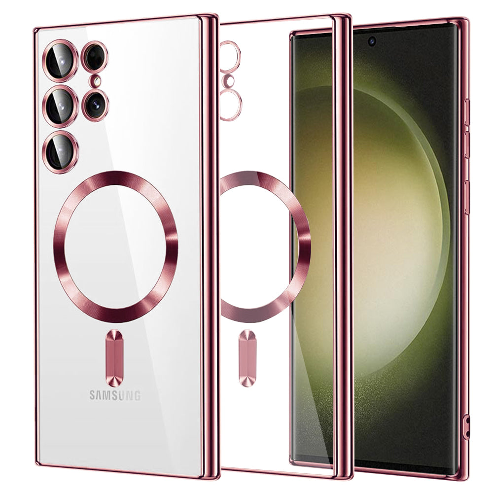 Θήκη MagSafe για Samsung Galaxy S23 Ultra S918, Techsuit, Luxury Crystal, Ροζ