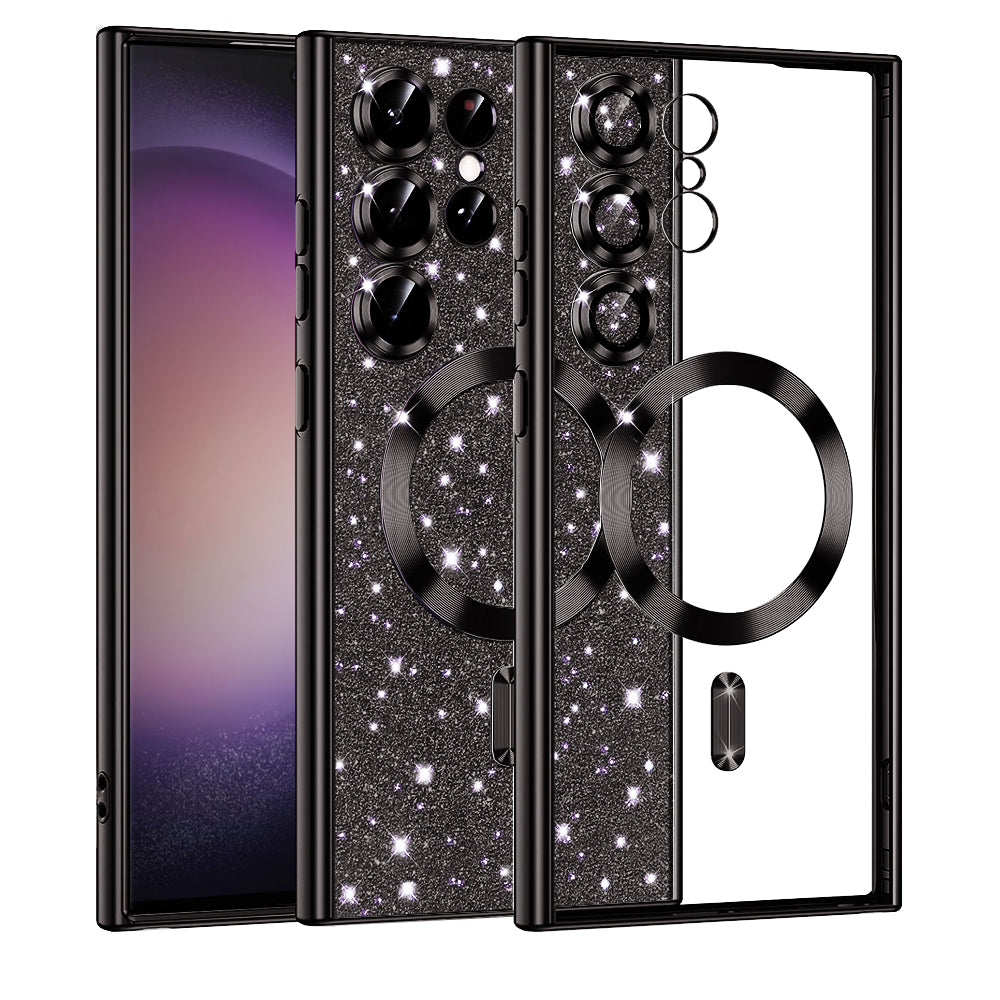 Θήκη MagSafe για Samsung Galaxy S23 Ultra S918, Techsuit, Luxury Glitter, Μαύρο