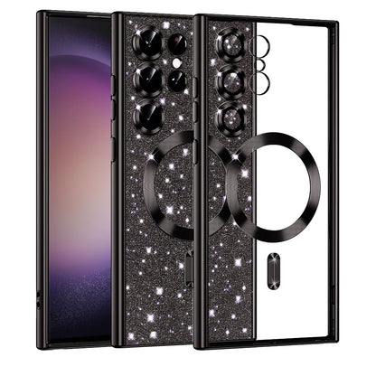 Θήκη MagSafe για Samsung Galaxy S23 Ultra S918, Techsuit, Luxury Glitter, Μαύρο