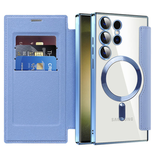 Θήκη MagSafe για Samsung Galaxy S23 Ultra S918, Techsuit, SmartMag Book, Μπλε