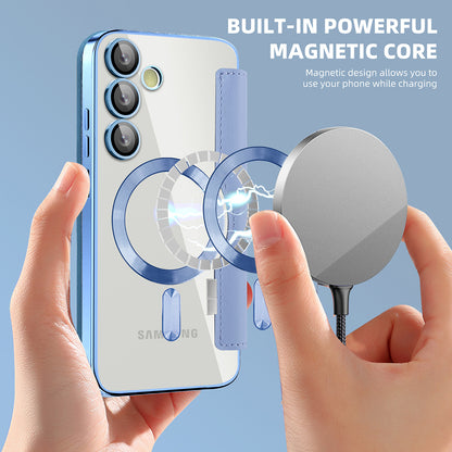 MagSafe Case for Samsung Galaxy S24 FE S721, Techsuit, SmartMag Book, Blue