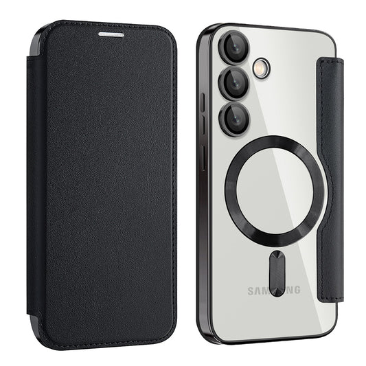 Θήκη MagSafe για Samsung Galaxy S24 FE S721, Techsuit, SmartMag Book, Μαύρο