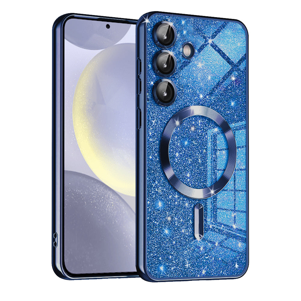 Θήκη MagSafe για Samsung Galaxy S24+ S926, Techsuit, Luxury Glitter, Σκούρο Μπλε