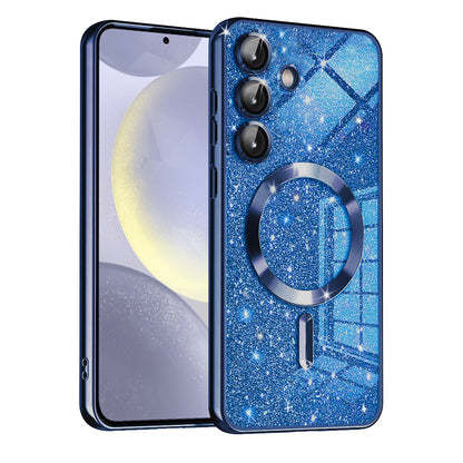 Θήκη MagSafe για Samsung Galaxy S24+ S926, Techsuit, Luxury Glitter, Σκούρο Μπλε
