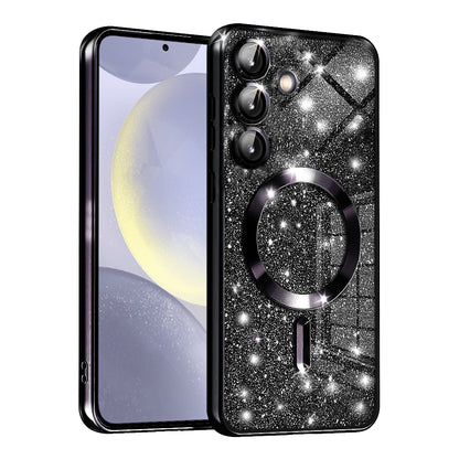 Θήκη MagSafe για Samsung Galaxy S24+ S926, Techsuit, Luxury Glitter, Μαύρη
