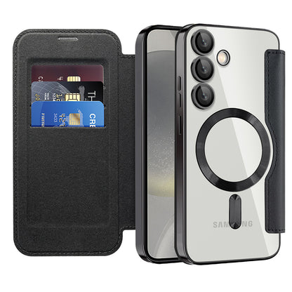 Θήκη MagSafe για Samsung Galaxy S24+ S926, Techsuit, SmartMag Book, Μαύρο