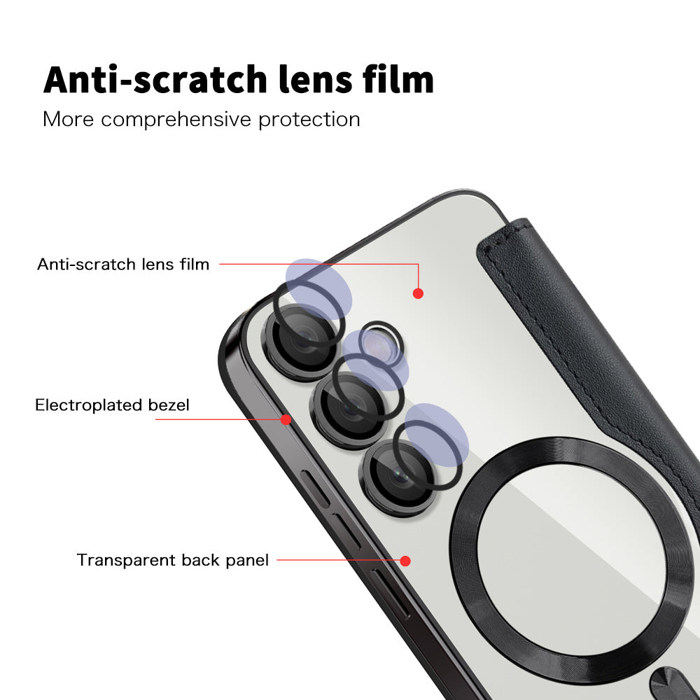 Θήκη MagSafe για Samsung Galaxy S24+ S926, Techsuit, SmartMag Book, Μαύρο