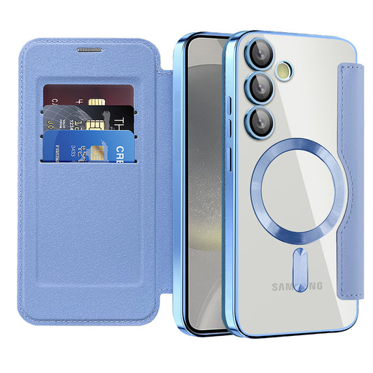 Θήκη MagSafe για Samsung Galaxy S24 S921, Techsuit, SmartMag Book, Μπλε