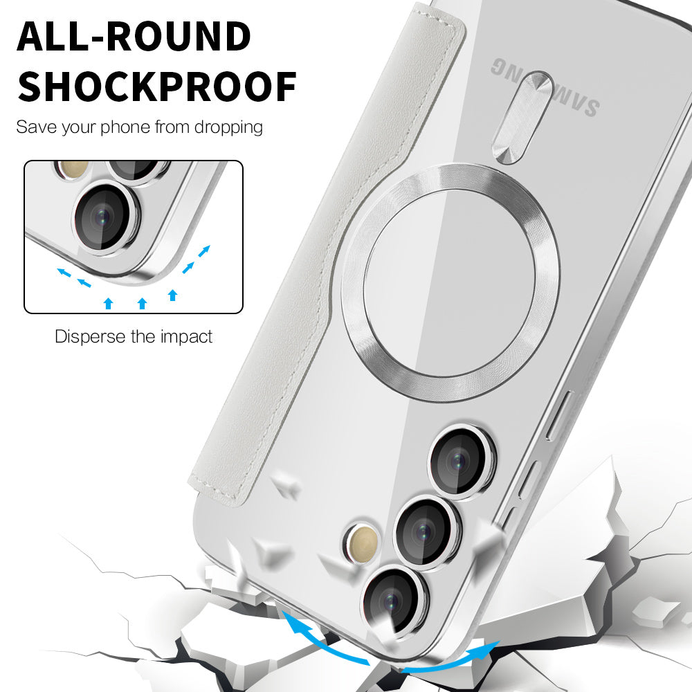 MagSafe Case for Samsung Galaxy S24 S921, Techsuit, SmartMag Book, Gray
