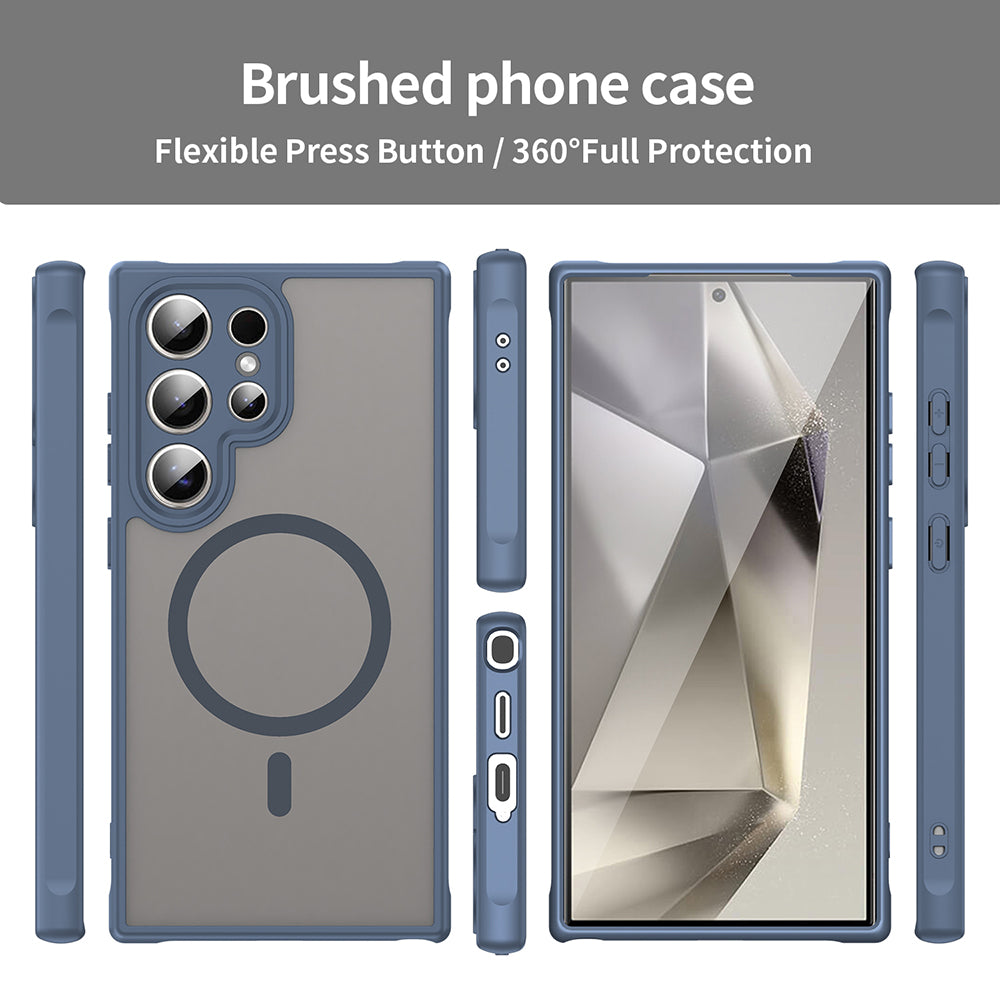 Θήκη MagSafe για Samsung Galaxy S24 Ultra S928, Techsuit, HaloFrost II, Μπλε Σκούρο