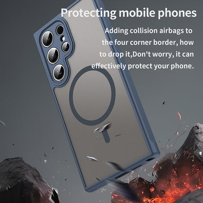 Θήκη MagSafe για Samsung Galaxy S24 Ultra S928, Techsuit, HaloFrost II, Μπλε Σκούρο