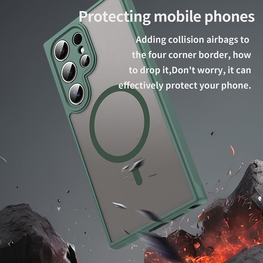 Θήκη MagSafe για Samsung Galaxy S24 Ultra S928, Techsuit, HaloFrost II, Πράσινο