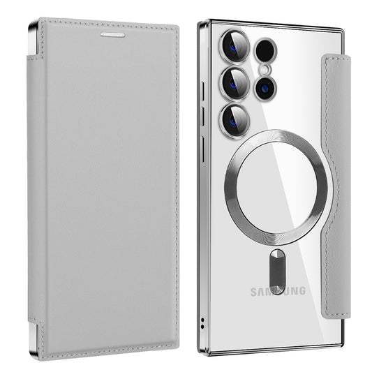 Θήκη MagSafe για Samsung Galaxy S24 Ultra S928, Techsuit, SmartMag Book, Γκρι