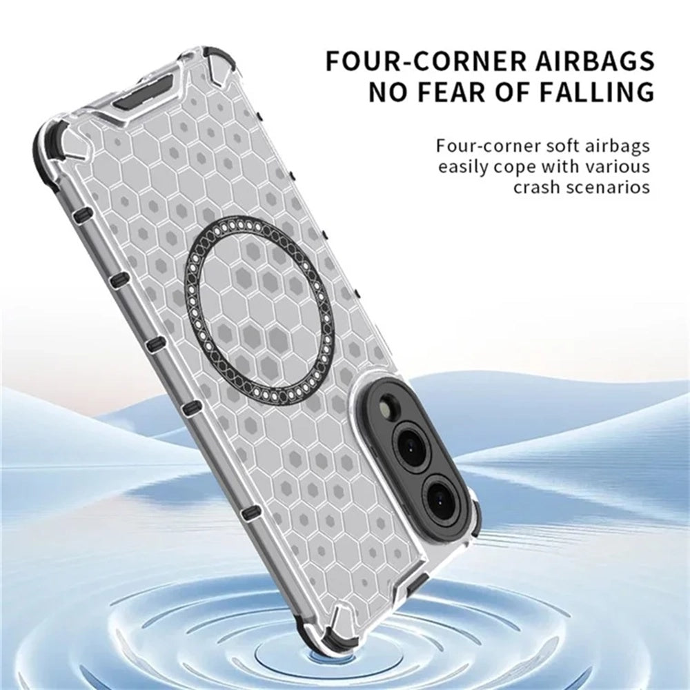 MagSafe Case for Samsung Galaxy S25 Edge S937, Techsuit, HoneyComb Shield, Black